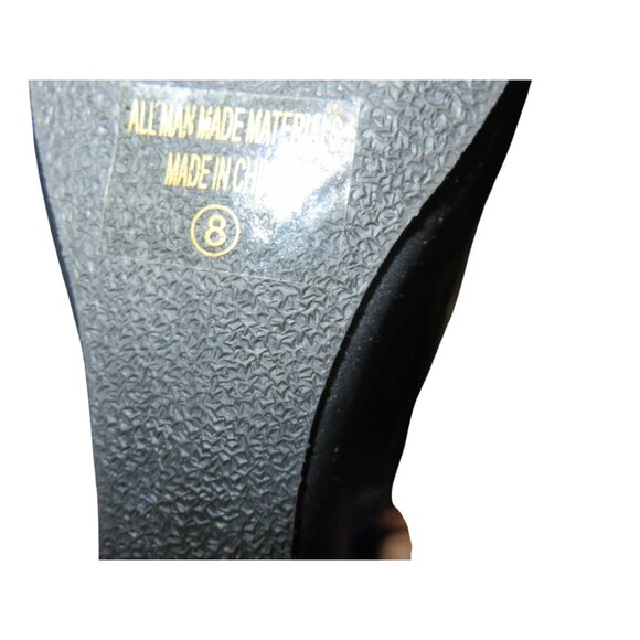 Chase & Chloe Perforated Black Vegan Leather Platform Wedges size 8 brand new - Picture 8 of 9